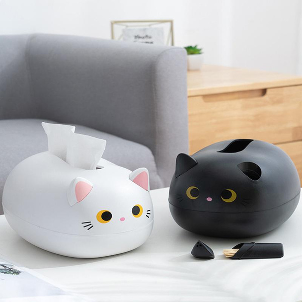Cat Tissue Box Desktop Toilet Paper Holder Cute Kitchen Napkin Storage ...