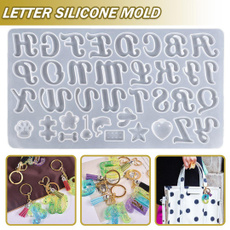 Key Chain, Letters, Silicone, alphabetkeychainmold