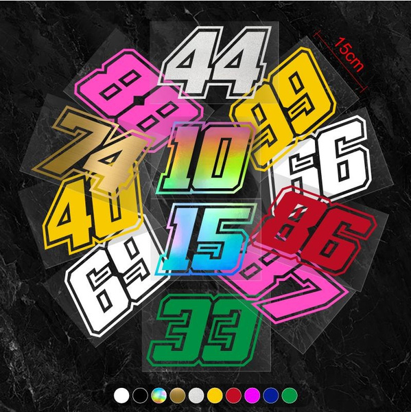 15CM Universal Racing Number Reflective Car Stickers Art Selfadhesive