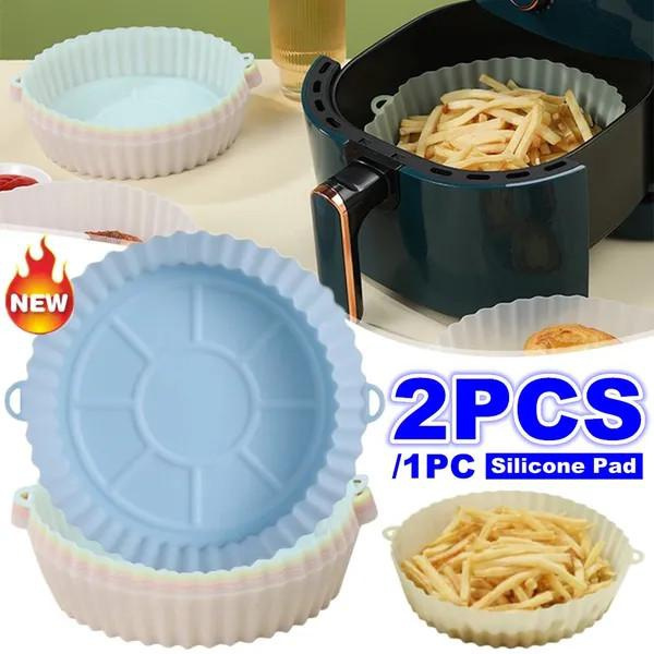Home Silicone Baking Pans for Air Fryer, Reusable Air Fryer Silicone Baking  Pan Air Fryer Silicone Pad Air Fryer Liner Silicone Baking Pan Round Oven