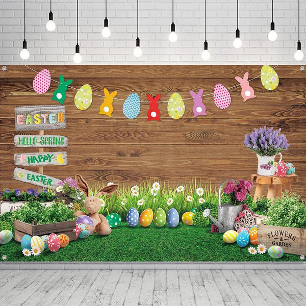 Easter Spring Party Banner Decorations Celebration Easter Bunny Egg ...