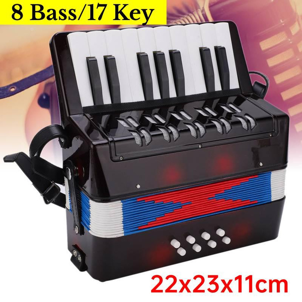 Springy Instrument 17 Key Accordion, Accordion Musical Piano Keyboard Toy Rhythm Training ...
