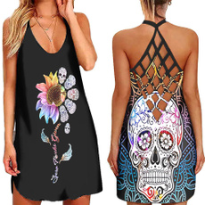 Mini, Plus Size, Hollow-out, skull