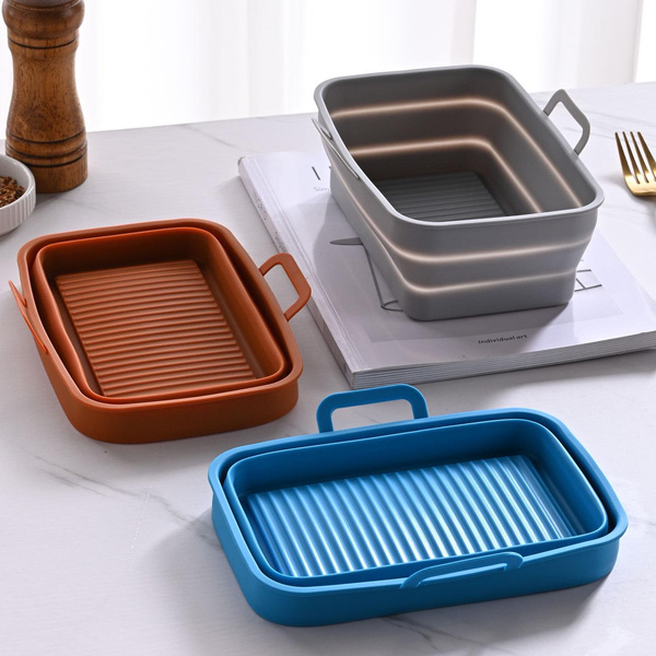 Air Fryer Silicone Liners Rectangular Airfryer Baking Tray Basket
