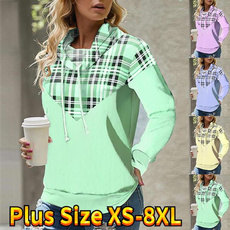 womenslongsleevessweatshirt, pocketlesspulloverforladie, Plus Size, Long Sleeve