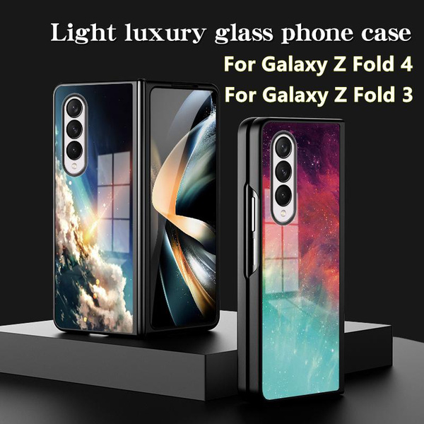 For Samsung Galaxy Z Fold 4 Luxury Ultra Thin Tempered Glass Phone Case For Samsung Galaxy Z