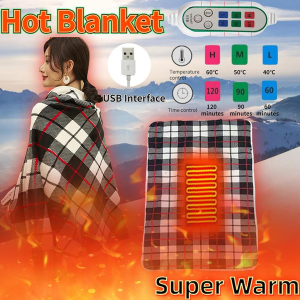 USB Charging Electric Blankets Warm Electric Heating Shawl Timing