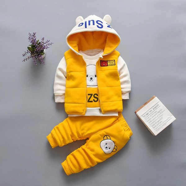 Babyhug Velour Woven Full Sleeves Winter Wear Co-Ord Set With Moon & Stars Print - Grey main image 0
