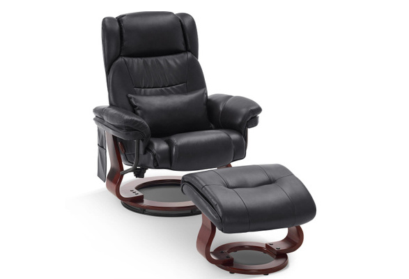 Mcombo Swivel Recliners with Ottoman, Vibration Massage TV Chairs