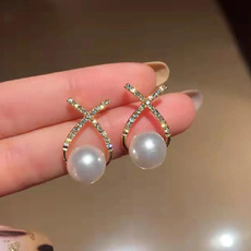 Jewelry, pearls, dropstud, Vintage