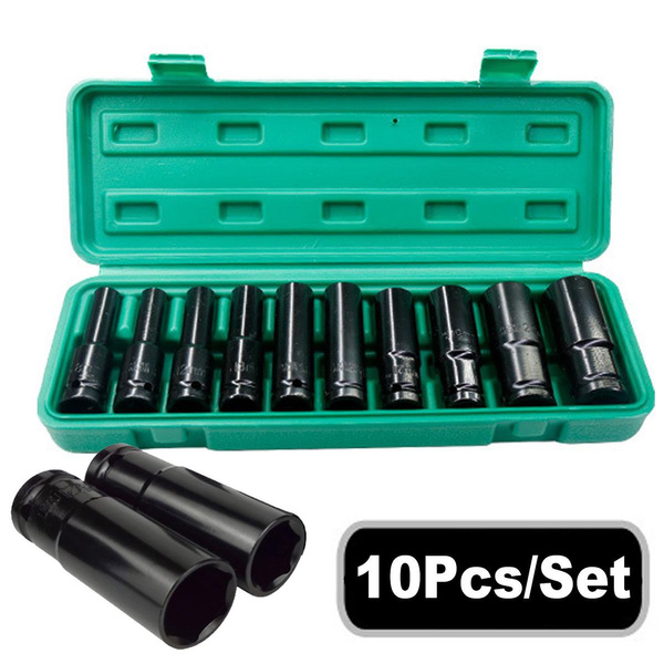 10Pcs/Set Extension Sleeve Hexagonal Pneumatic Socket Heads for ...
