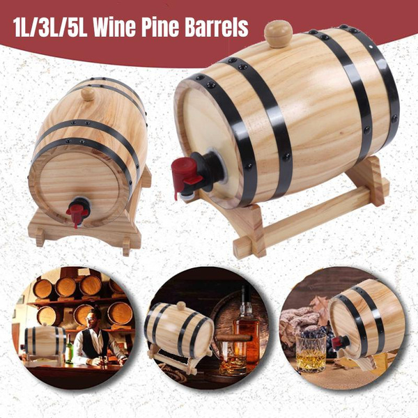 Wine Pine Barrels With Stand, Wooden Whiskey Barrel Wine Barrel For ...