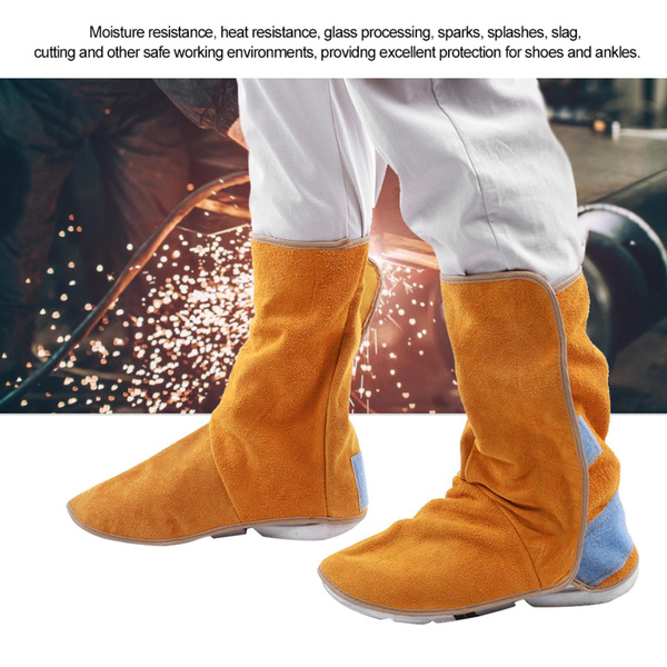 Leather Welding Spats, Fire Resistant Welding Boot & Shoes Covers, Heat