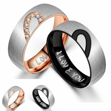 Couple Rings, Heart, peach, DIAMOND