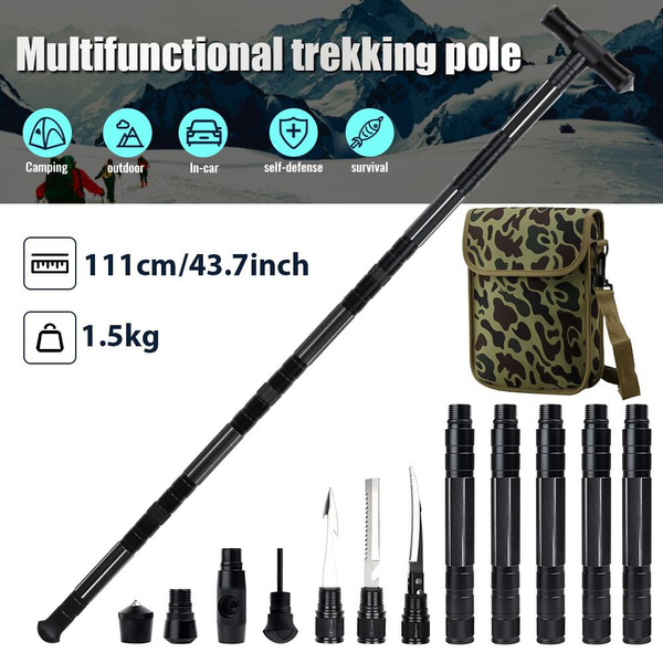 MultiFunction Trekking Poles High Quality Car Tactical Stick Tshaped