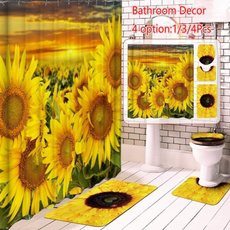waterproofshowercurtain, Bathroom, Fashion, Sunflowers