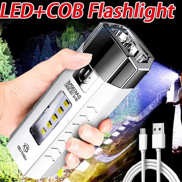 Powerful 5COB Flashlight 2LED MINI Rechargeable Tactical Torch Can Be