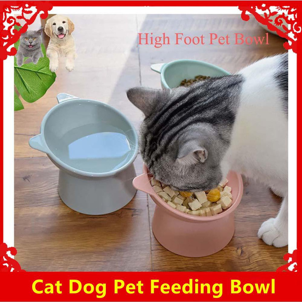 1Pc Pet Cat Bowl High Foot Feeder Dog Cat Food Bowl 45 Neck