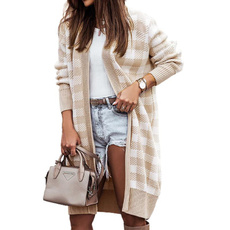 khaki, cardigan, plaid