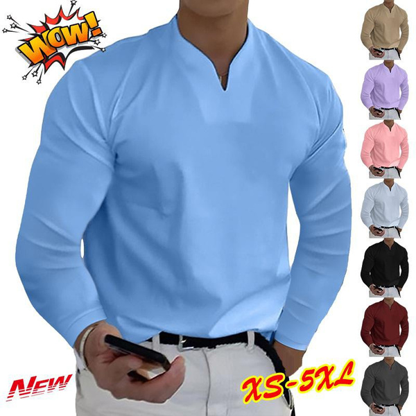 Polo v neck cheap t shirts long sleeve