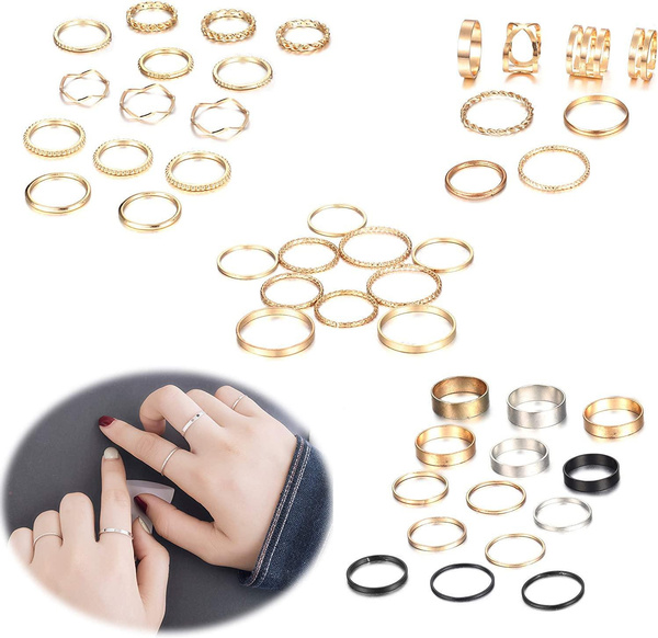 46 Piece Knuckle Middle and Long Ring Suit Women's Retro Finger ...