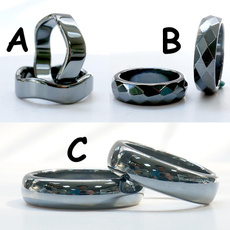 crystal ring, Jewelry, hematitering, negative
