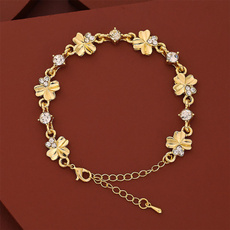 Clover, womensbraceletstrendy, rhinestonebraceletwomen, Jewelry