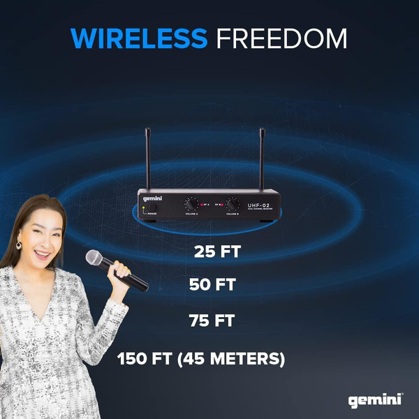 GEMINI UHF02M 2Channel Wireless Handheld Microphone System S12 Wish