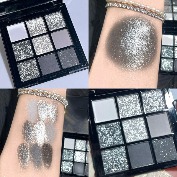 Erinde Schwarz Smoky Lidschatten Palette – 15 Farben, Matte & Glitzer-Töne, Wasserfest Für Gothic & Abend-Looks