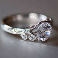 DIAMOND, 925 sterling silver, Women Ring, Bride
