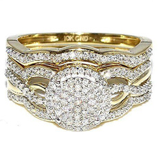 Engagement Wedding Ring Set, gold, ringsetforwomen, Wedding