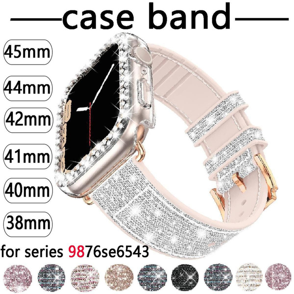 Bling Band iWatch Strap full Case For Apple Watch Series 8 7 SE 6