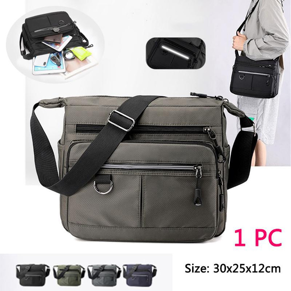 1pc New Men's Messenger Bag Lightweight Crossbody Bags Nylon Shoulder ...