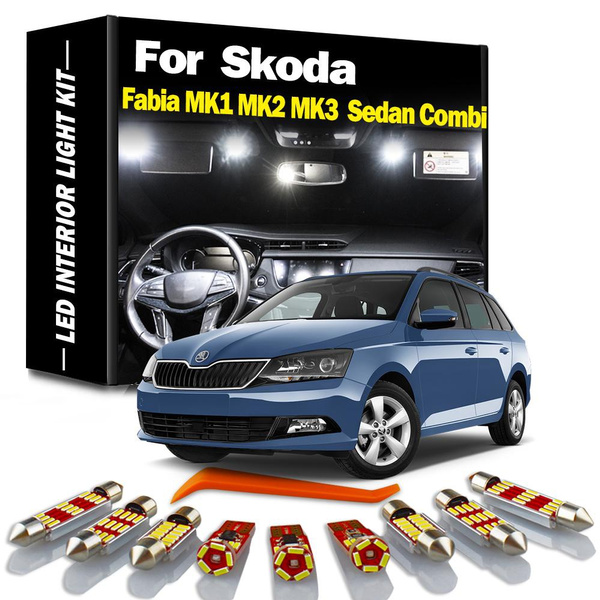 LED Interior Light Kit Fit For Skoda Fabia MK1 MK2 MK3 1999 2000 2001