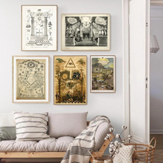 handdrawingwallprint, abstractfreemasonprint, Decor, vintageposter