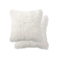 Throw Pillows, white, fur, decorativeaccessorie