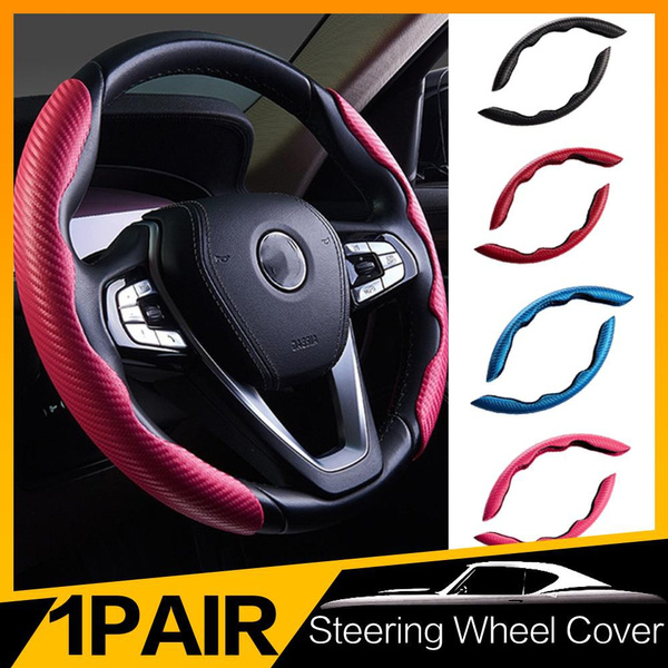 1Pair Ultrathin Carbon Fiber Steering Wheels Cover for Most Cars