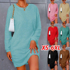 plus size dress, Mini dress, women dress, Sweater Dresses
