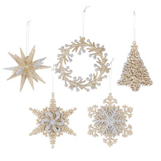 christmassnowflake, Ornament, glitterpendant, decoration