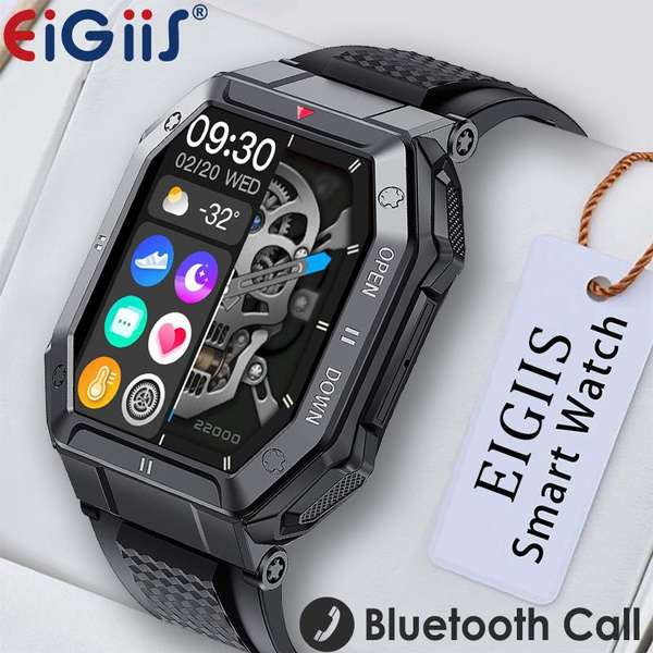 Eigiis Military Smart Watch For Men Answer Make Call 1 85” Outdoor Tactical Sports Smartwatch