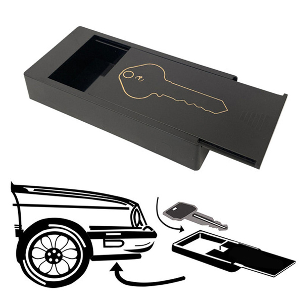 Creative Magnetic Black Key Safe Box Holder Hidden Car Key Storage ...