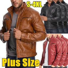 Plus Size, Winter, Sleeve, leather