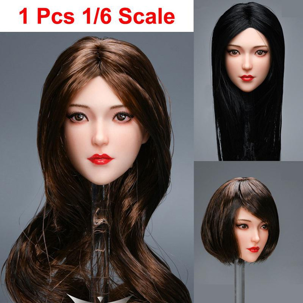 1pcs 1 6 Scale Beautiful Girl Head Model Female Head Sculpt Carving