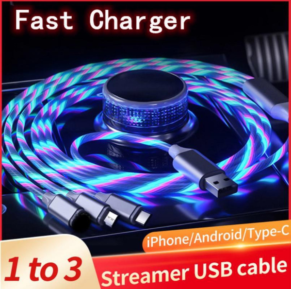The new hot style usb cable led streaming phone charging cable for