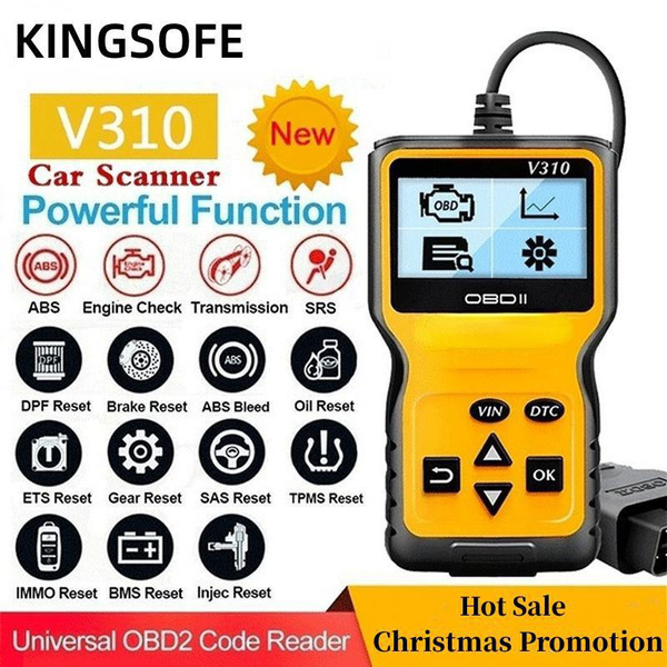 KINGSOFE V310 OBD2 Scanner Support in 6 languages Universal Car Engine  Fault Code Reader Diagnostic Scan Tool for All OBD II Protocol Cars Since  1996