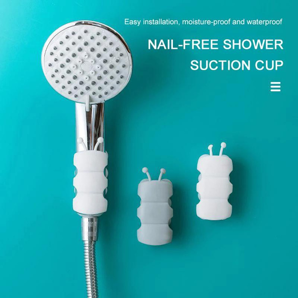 Attachable Shower Bath Head Holder Movable Bracket Powerful Suction ShowerSeat Chuck Holder