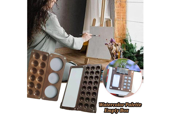 Durable New Design Handmade Black Walnut Paint Palette Portable Wooden  Watercolor Palette