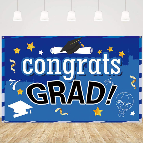 Congrats Grad Banner Graduation Banner Congratulations Grad Backdrop ...