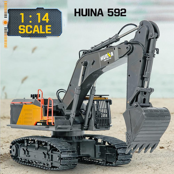 1/14 HUINA 592 RC Excavator Truck Alloy Digger Caterpillar 2.4G 22CH ...