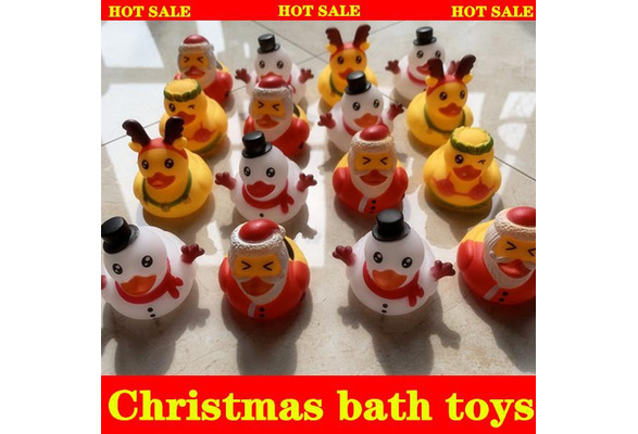 New Christmas Rubber Duck Kids Bath Toys Santa Claus Toys Snowman Toy for  Baby